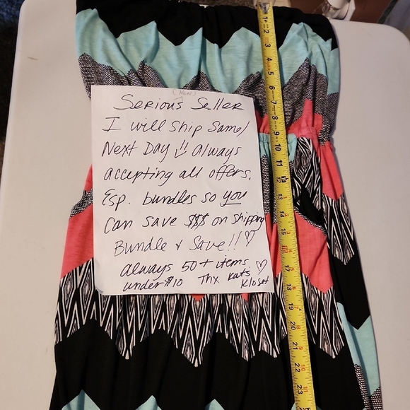 Trixxi Green and Pink Strapless Sundress - Picture 4 of 5